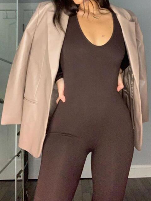 Long Sleeve Scoop Neck Jumpsuit