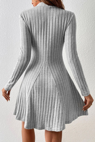 Mock Neck Long Sleeve Mini Dress